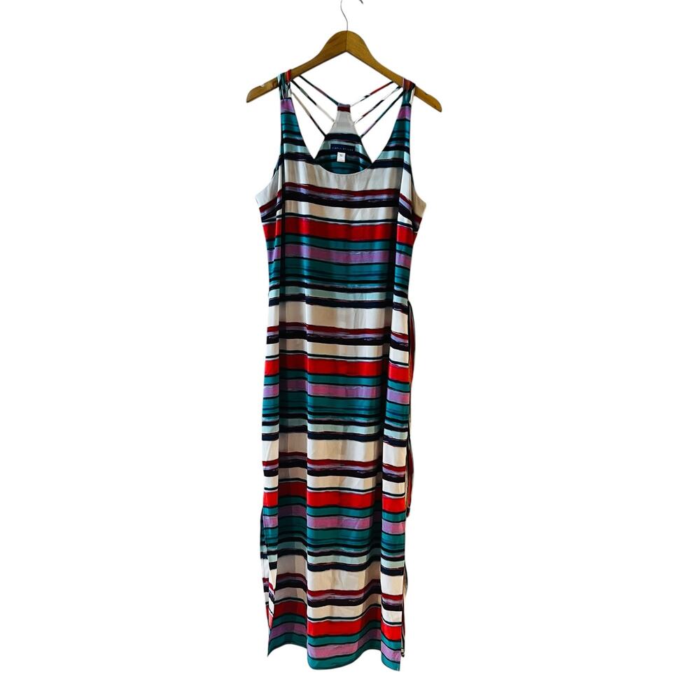 Simply Styled Multicolor Strioed Sleeveless Maxi Dress Size Large NWT